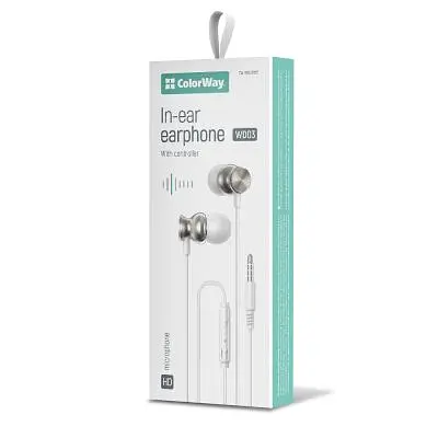 Наушники ColorWay 3.5 mm Wired Earphone UrbanBeat White (CW-WD03WT) - фото 2