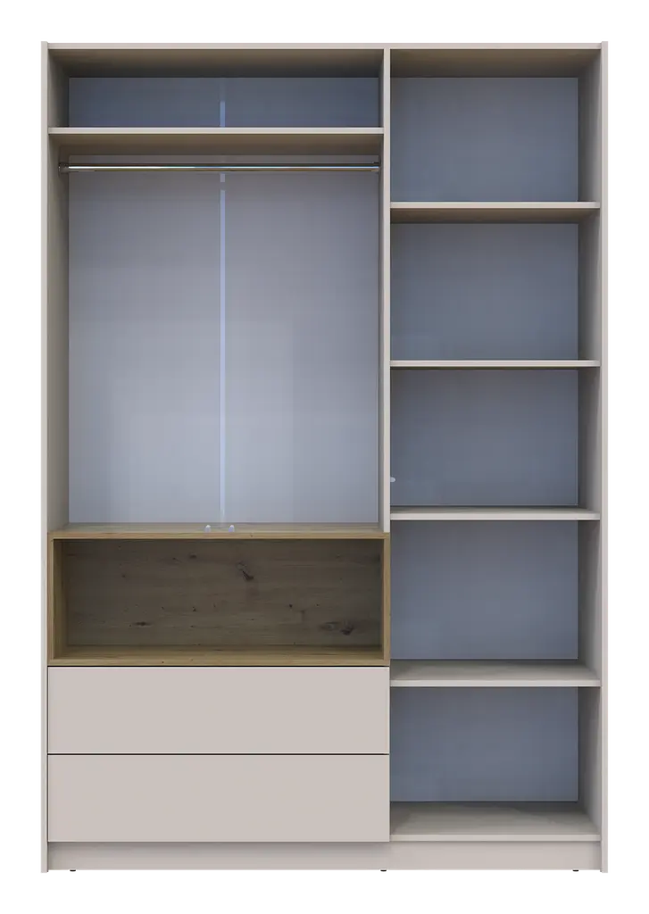 Шафа для одягу Doros Дейл з нішею 3 ДСП 150х52х220 Кашемір/Дуб Артізан (80737726) - фото 6