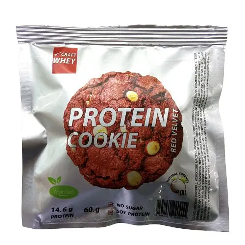 Протеїнове печиво Craft Whey Protein Cookie 60 грам, Red Velvet - Червоний оксамит