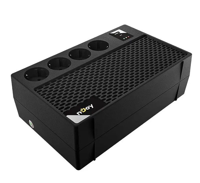 Джерело безперебійного живлення (ДБЖ) UPS nJoy Renton Plus зі стабілізатором AVR 600VA 360W Lin.int. 4xSchuko USB Type-A USB Type-C - фото 4