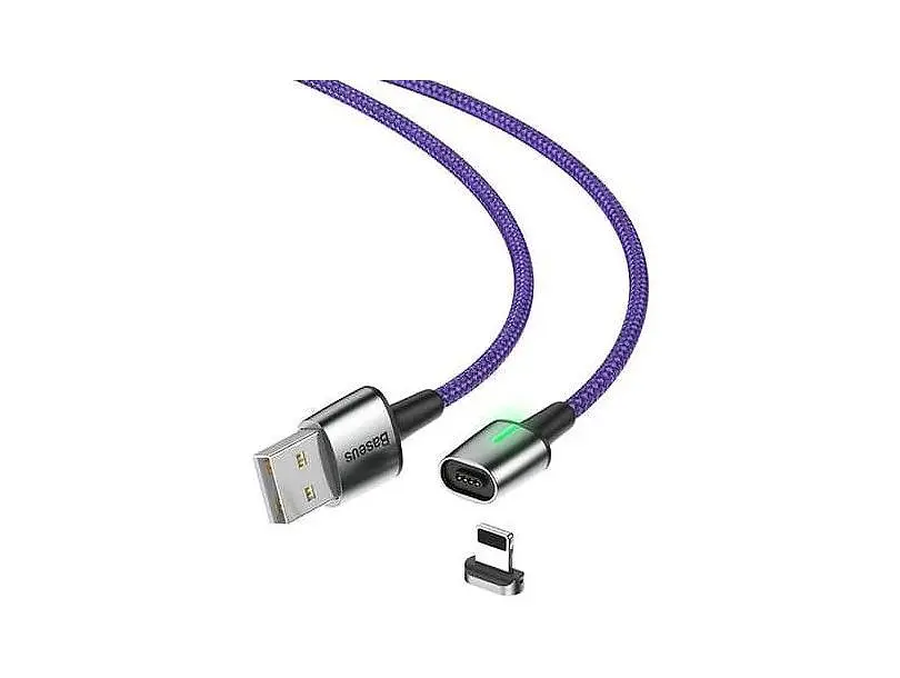 Кабель Baseus Zinc Magnetic Cable USB to Lightning 2.4A 1m CALXC-A05 Purple - фото 2