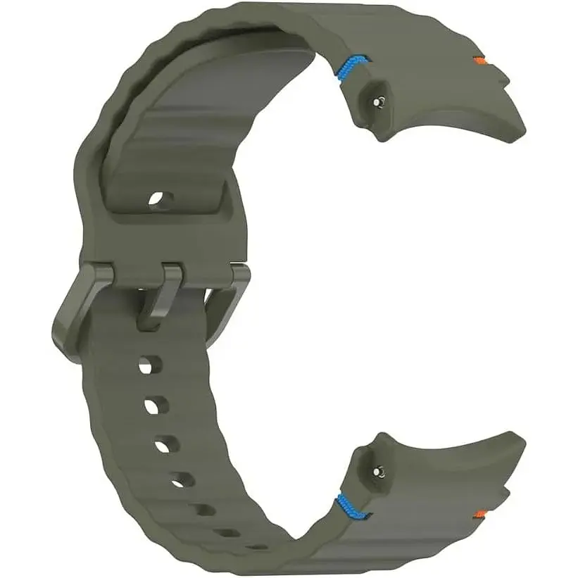 Силиконовый ремешок BeCover Ribbed Tape для Samsung Galaxy Watch (20 mm) 3 41 mm/4 40mm-44mm/5 40-44mm/6 40-44mm/7 40-44mm Khaki (712043) - фото 2