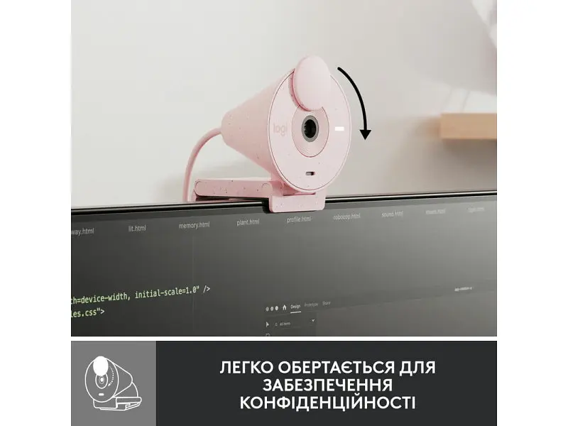 Веб-камера Logitech Brio 300 FHD Rose (960-001448) - фото 5