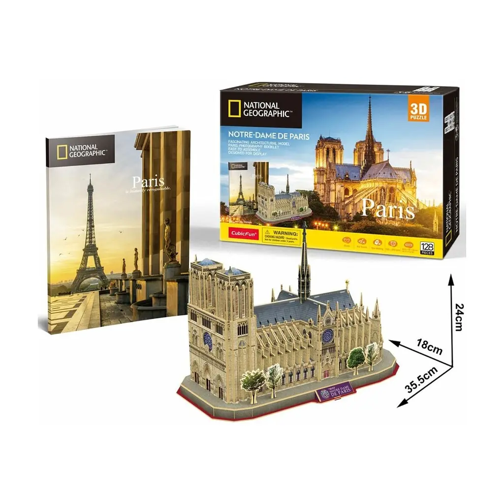 Пазл Cubic Fun Тривимірний пазл National geographic Нотр-Дам-де-Парі (DS0986h) - фото 3