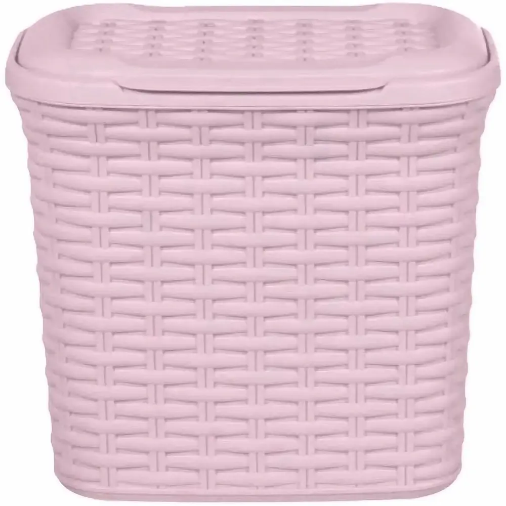 Корзина з кришкою Ucsan Rattan прямокутна 7 л пурпурно-рожева (70007.1) - фото 1