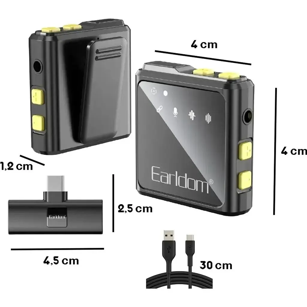 Мікрофонна радіосистема Earldom ET-MC10C USB-C Black [136100] - фото 4