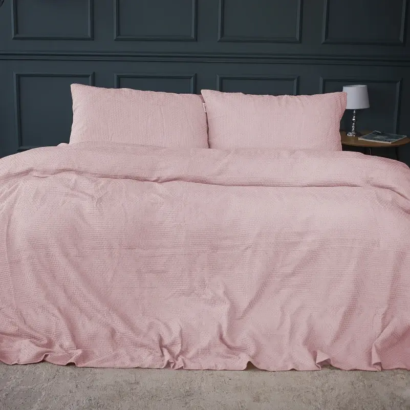 Наволочка MirSon №20-00 Waffle Powder 50х70 см пудровая (2200011032429) - фото 3