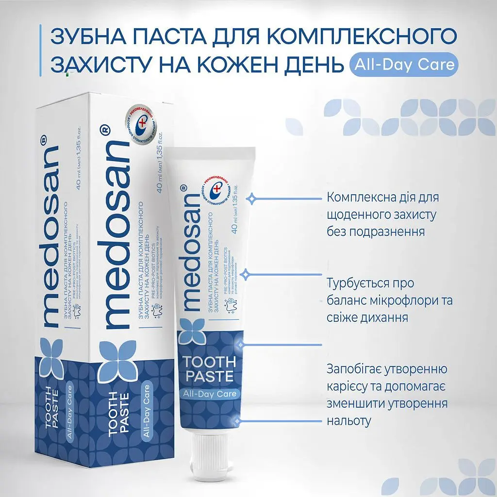 Зубна паста Medosan All-Day Care для комплексного захисту 40 мл - фото 3