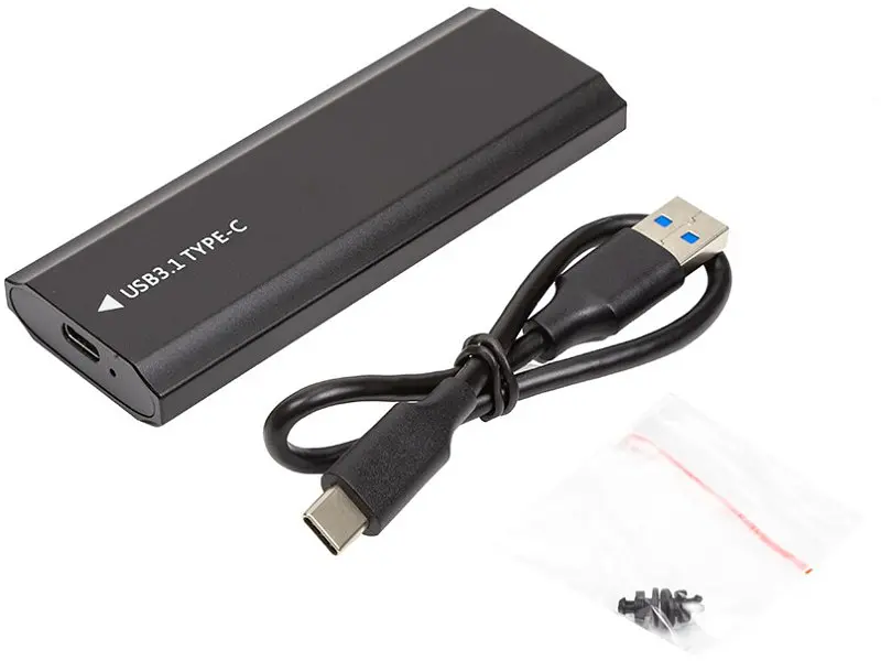 Кишеня для накопичувача PowerPlant NVMe/SATA M.2 SSD to USB 3.1 Black (HC380459) - фото 4