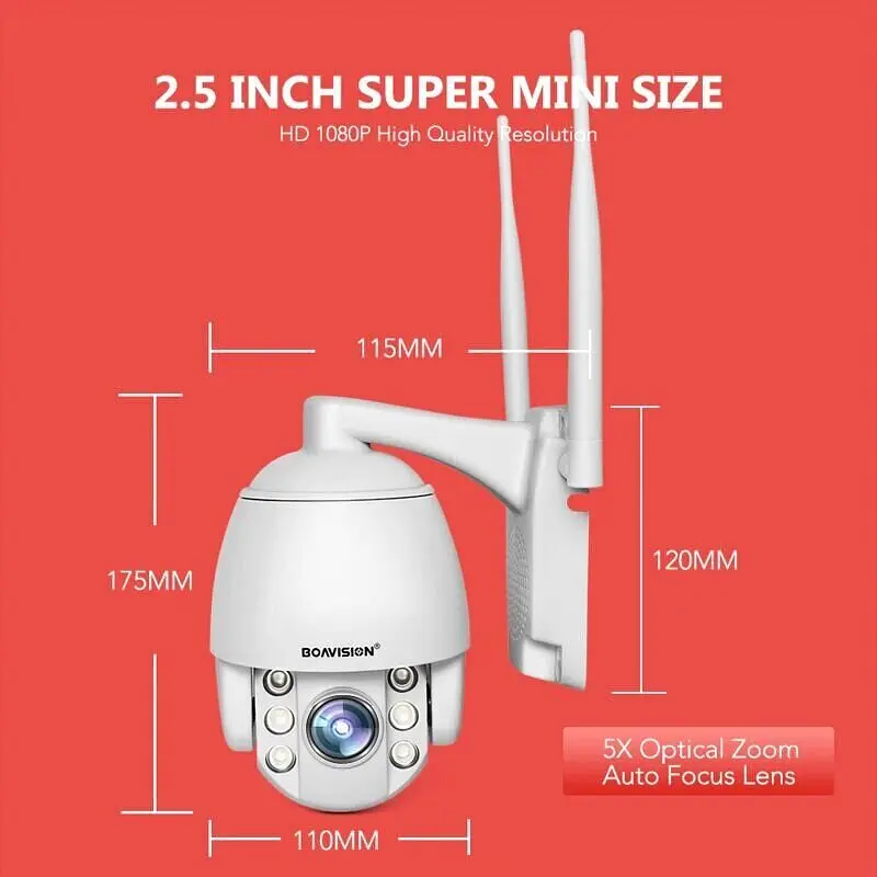 4G камера відеоспостереження з СІМ картою поворотна PTZ c 5X зумом Baovision 4G50M24AS, 5 мегапікселів, вулична, 3G (100464) - фото 7