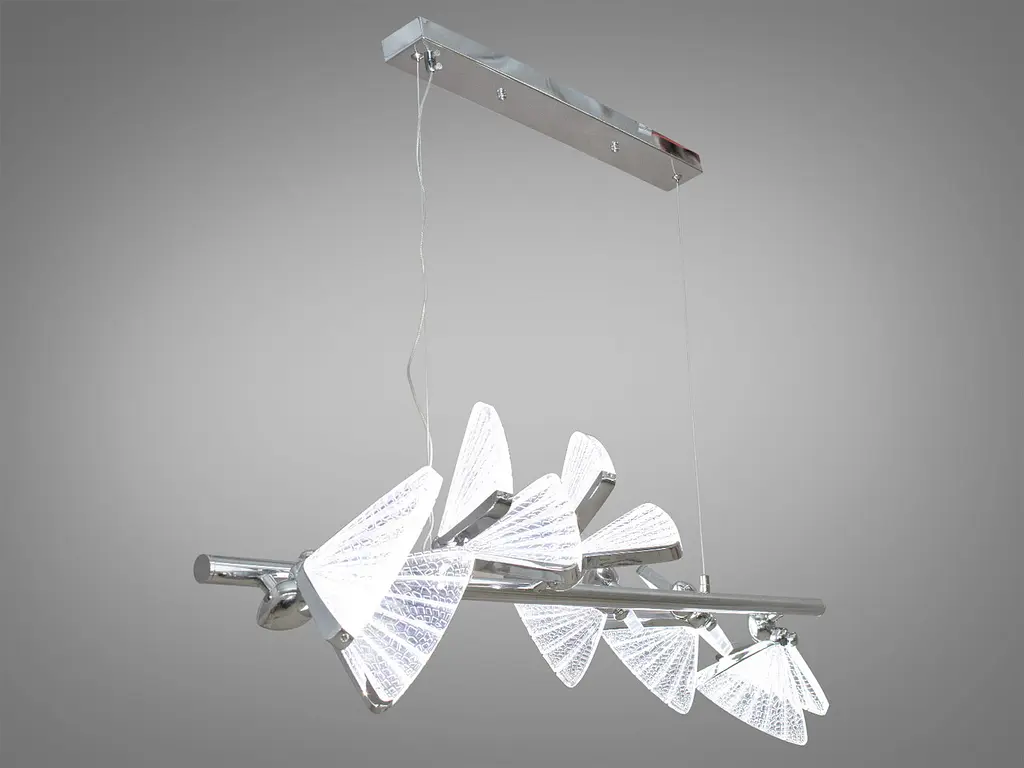 Подвесной светильник LED Diasha Y8022L-6HR Бабочки, 48W, хром, современный стиль для коридора, гостиной, спальни, офиса - фото 2
