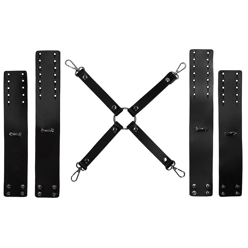 Фіксатори з наручниками BDSM Domluxe (чорний) - фото 2