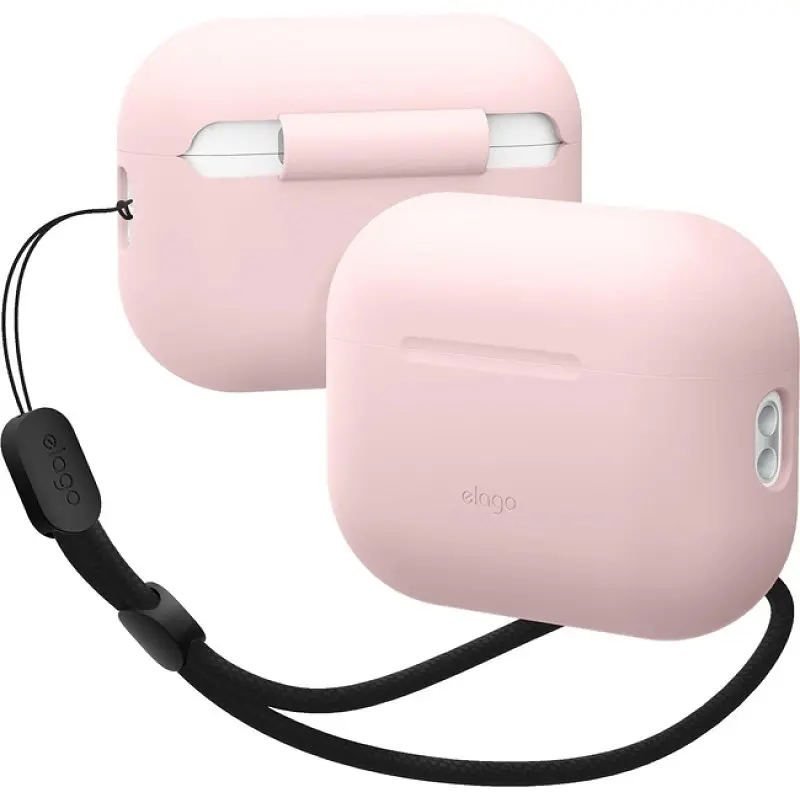 Чохол Elago Silicone Basic Case with Nylon Lanyard Light Pink для AirPods Pro 2nd Gen рожевий (EAPP2SC-BA+ROSTR-LPK) - фото 2
