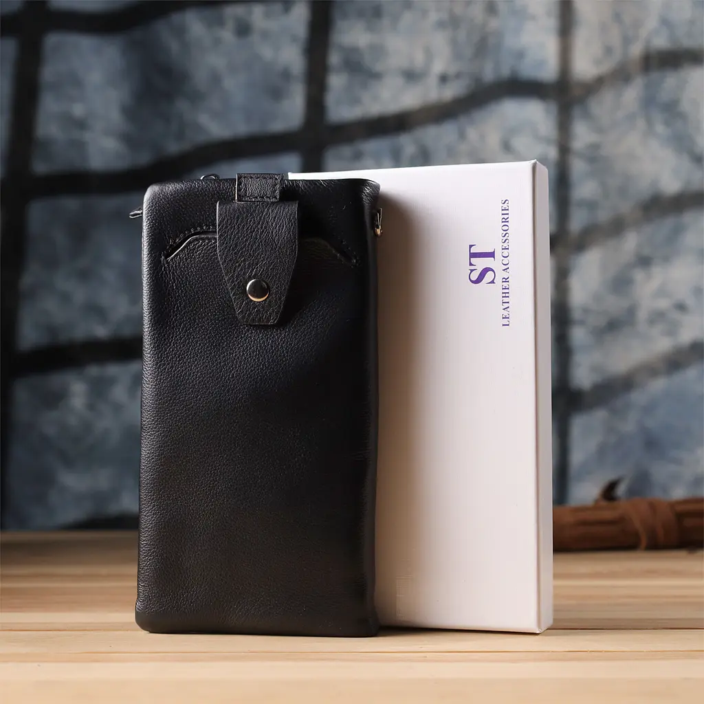 Жіночий шкіряний гаманець-клатч із відділенням під телефон ST Leather 20х10.5х3 см acs0029657 - фото 10