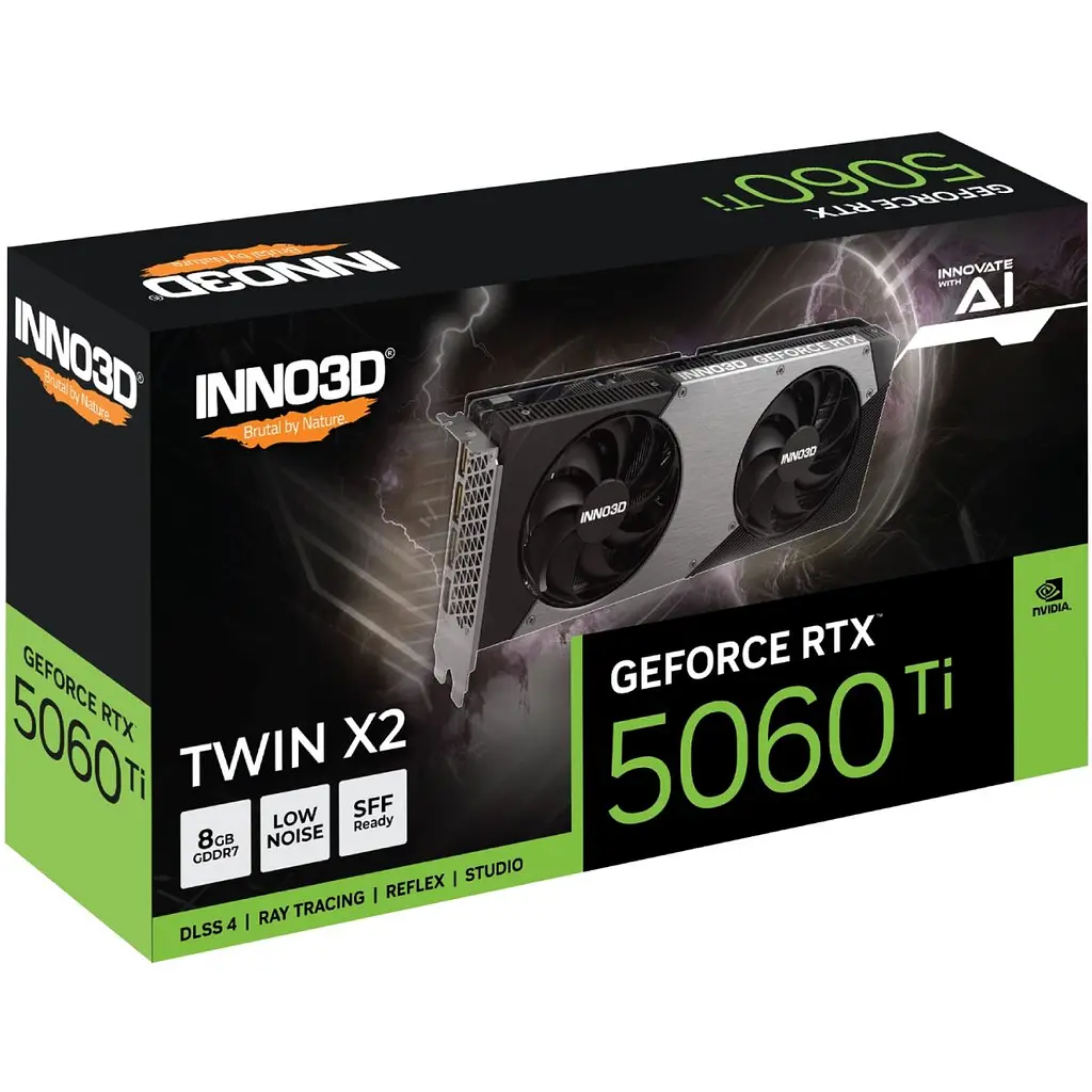 Видеокарта Inno3D GeForce RTX5060 Ti TWIN X2 8GB GDDR7 128bit PCI Express 5.0 (N506T2-08D7-193075N) - фото 2