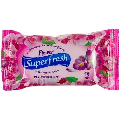 Серветки вологі Super Fresh Flower 15 шт (120) - фото 2