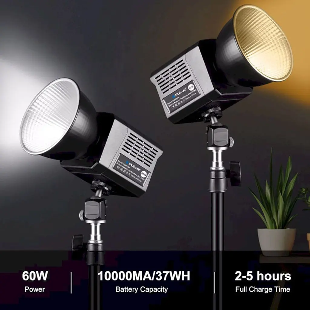 Студійне світло Puluz PU4119B 60Вт 2500-6500К CRI 95+ [163700] - фото 9