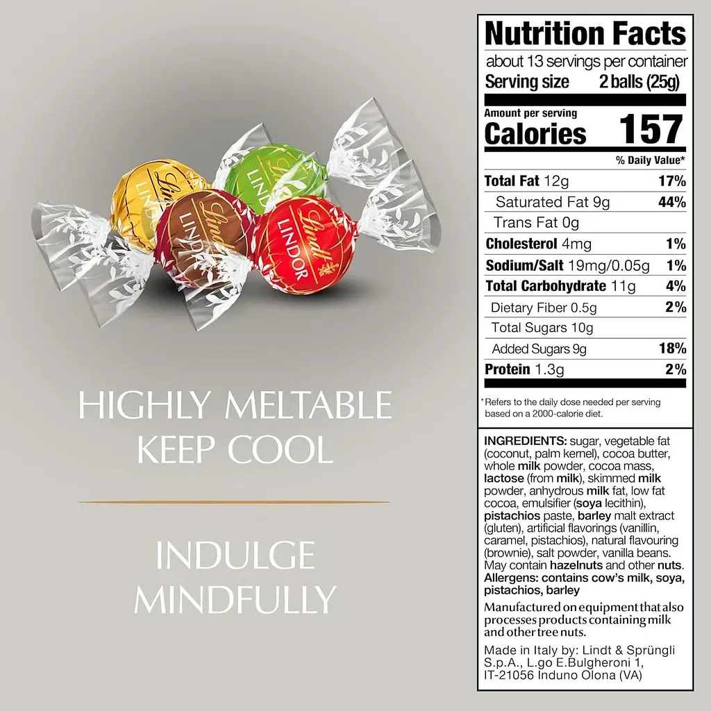 Шоколадные конфеты Lindt Lindor Chocolate Assorted Silver 200г - фото 5