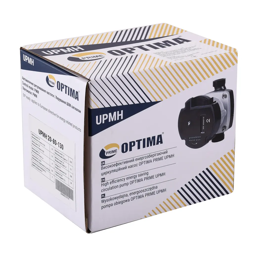 Насос циркуляційний енергоощадний Optima Prime UPMH 20-80AUTO 130мм + гайки - фото 5