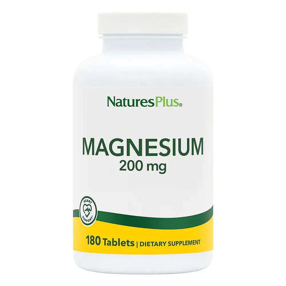 Магній Natures Plus Magnesium 200 mg, 180 таблеток