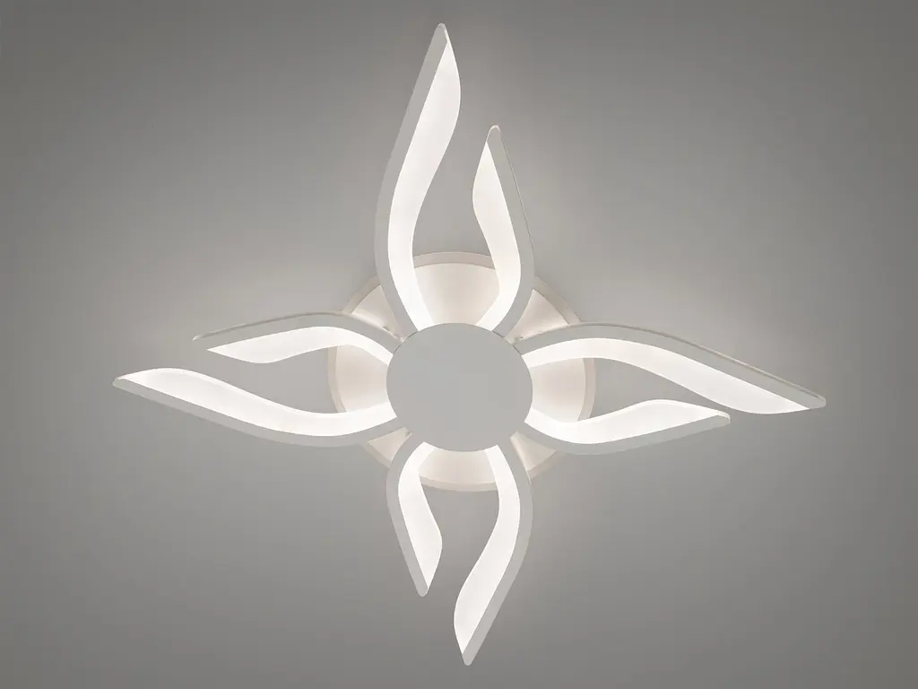 Люстра стельова LED Diasha 2481/4+4WH, 67W, 3200K-6500K, білий акрил, сучасний стиль з пультом та диммером - фото 4