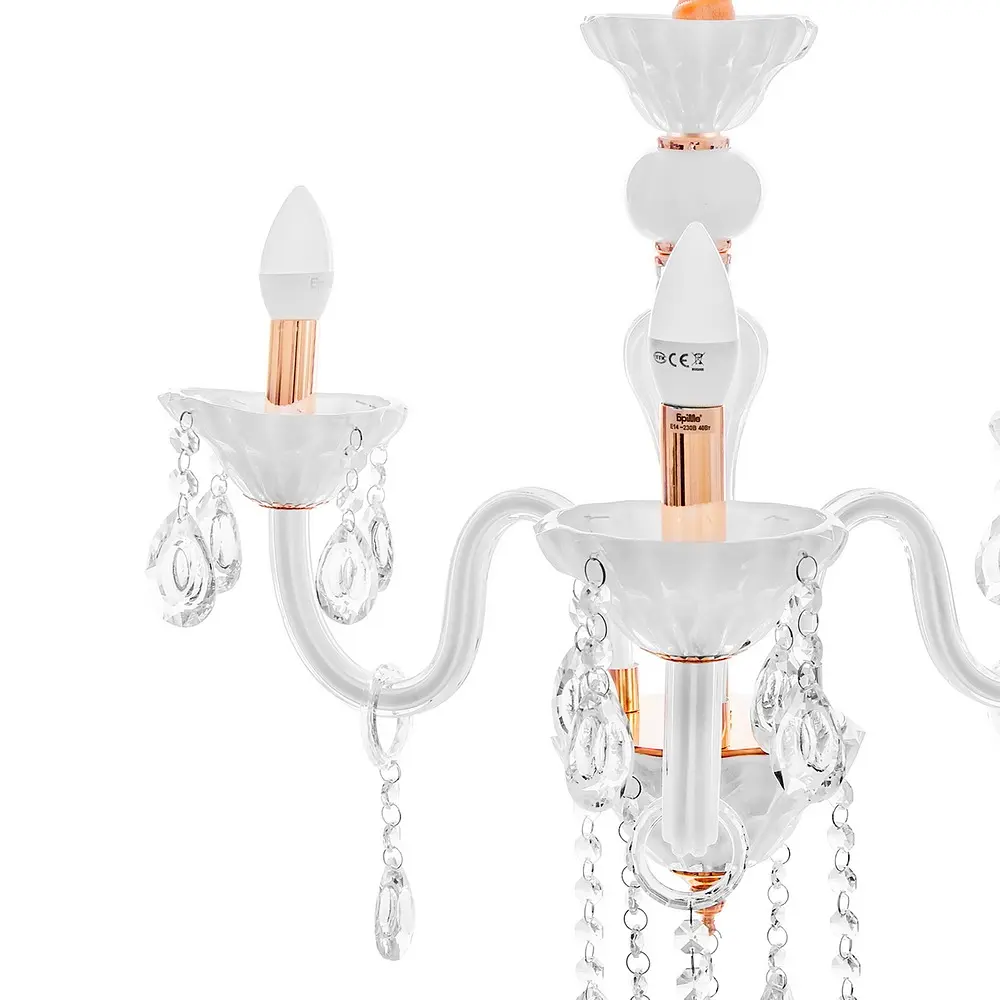 Люстра свеча Brille подвесная хрустальная E14 40W WH (BCL-683S/3) - фото 3