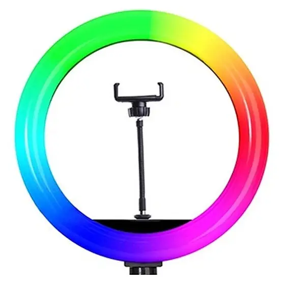 Кільцева світлодіодна LED лампа RIAS MJ26 RGB з тримачем USB дротове управління 26 см - фото 2