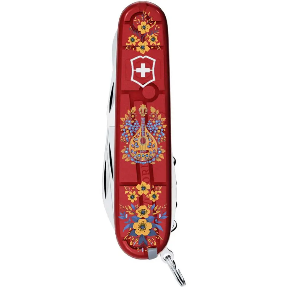 Ніж Victorinox Climber Ukraine 91мм 14функ черв прозор Українські мотиви - фото 2