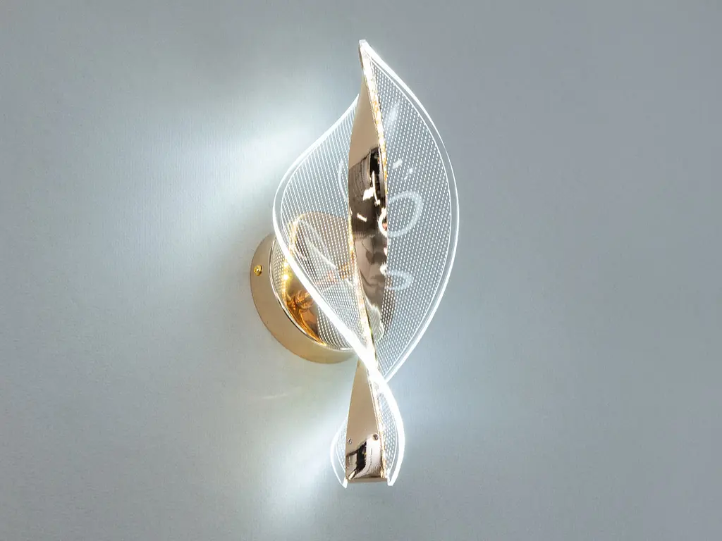 Бра настенное LED Diasha F3851-1 6W 330lm 220V золото акрил металл для дома - фото 2