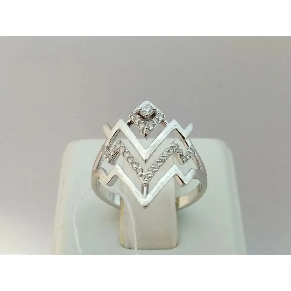 Срібне кільце Харківська ювелірна фабрика з фіанітами. 500187-Р 16,5 - фото 2