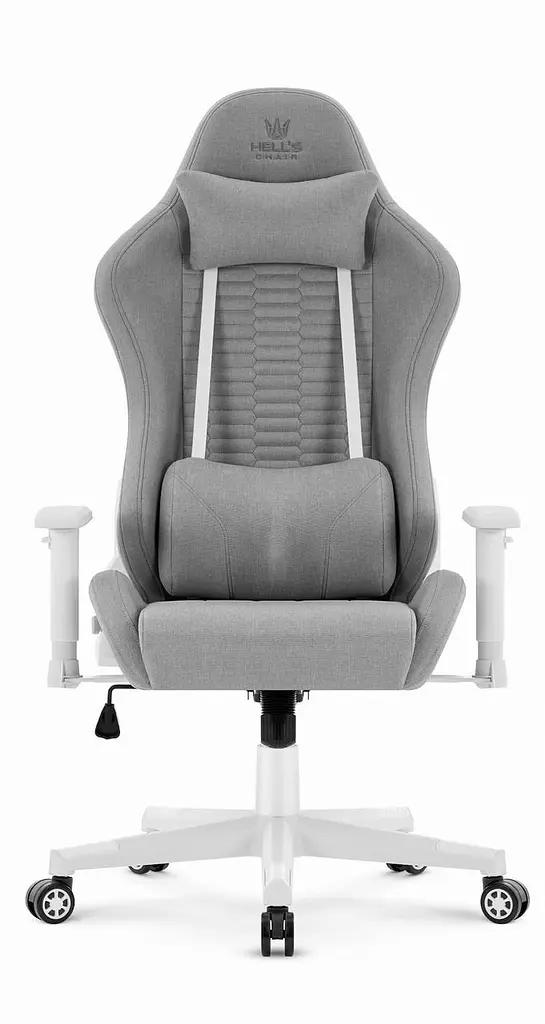 Компьютерное кресло Hell’s HC-2000 Grey-White тканевое - фото 2