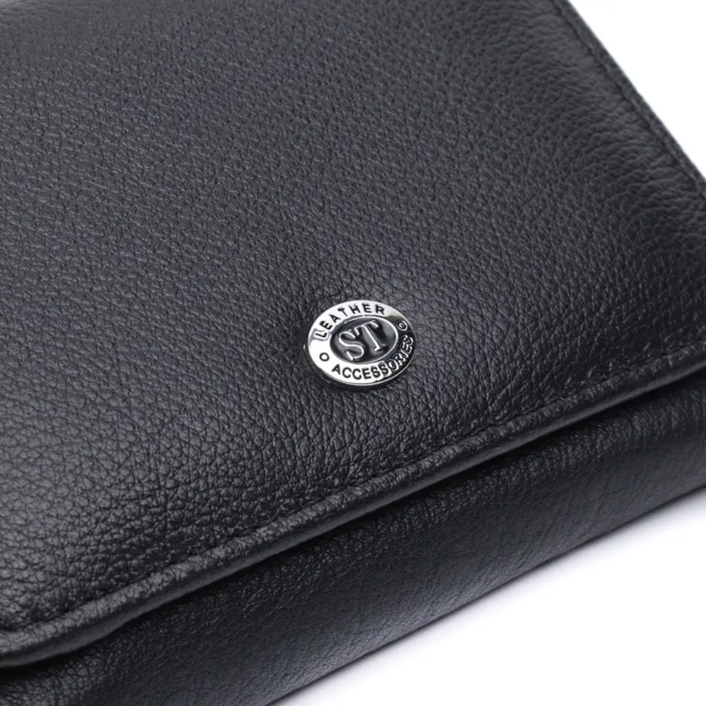 Гаманець для жінок з натуральної шкіри горизонтального формату ST Leather 22722 чорний - фото 8