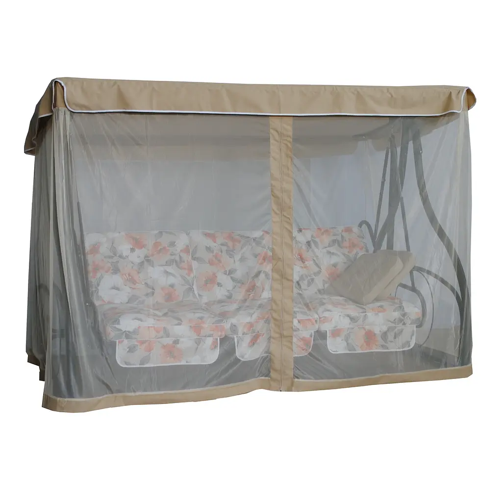 Комплект к качелям Ost-Fran Montreal 200x110x10 см, ткань Меджик Аранча/FL-751/737, со шторами. - фото 2