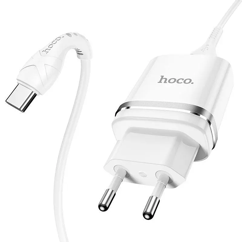 Блок живлення Hoco N1 1 порт + кабель USB-C комплект білий - фото 3