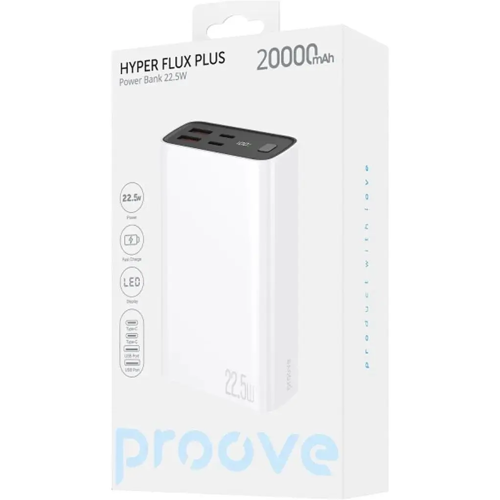 Портативный аккумулятор Proove Hyper Flux Plus 22.5W 20000mAh white (PBF222120002) - фото 3