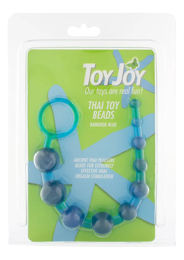 Анальний ланцюжок Toy Joy Thai Toy Beads 25 см (блакитний) - фото 4