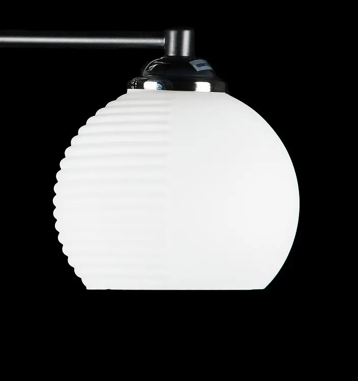 Люстра стельова Splendid Ray LGH60024/5, 5xE27, 220В, 55 см, чорний метал, хром, біле скло, сучасний стиль - фото 2