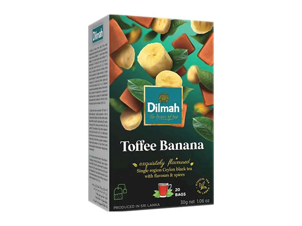 Чай пакетований чорний фруктовий та трав'яний Dilmah 20 пакетиків Іриска та Банан з/я 1,5 г