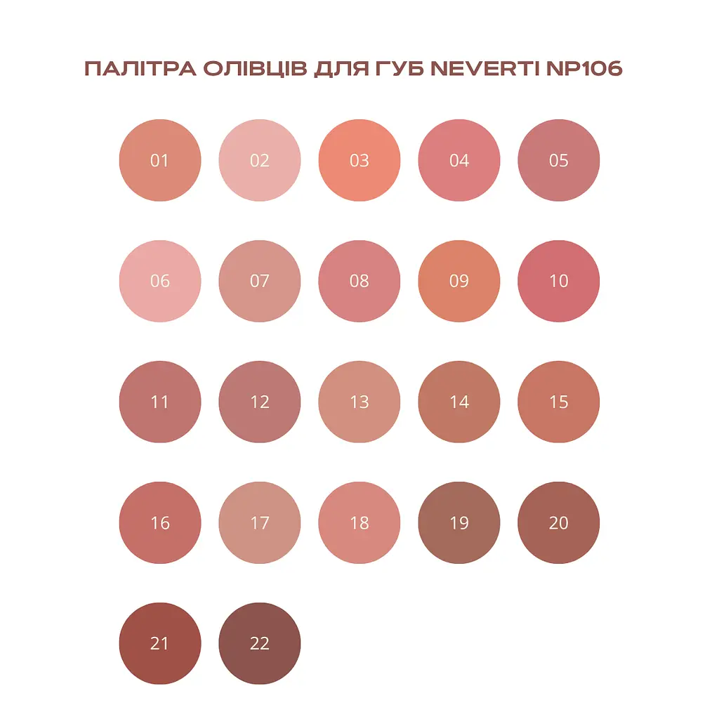 Олівець для губ контурний Neverti LipTrace Liner (NP106), 017 Холодний коричневий - фото 3