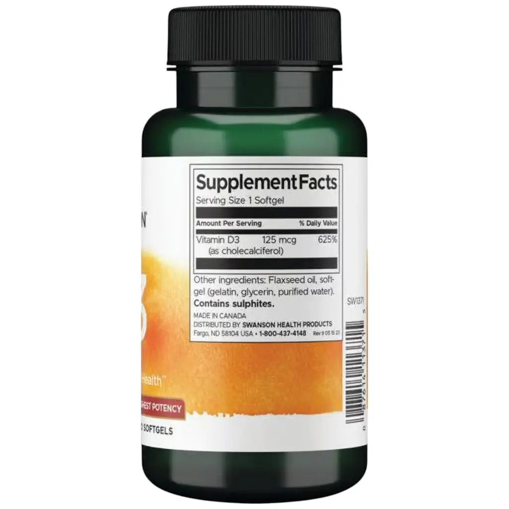Вітаміни Swanson D3 5000 IU 250 капсул - фото 2