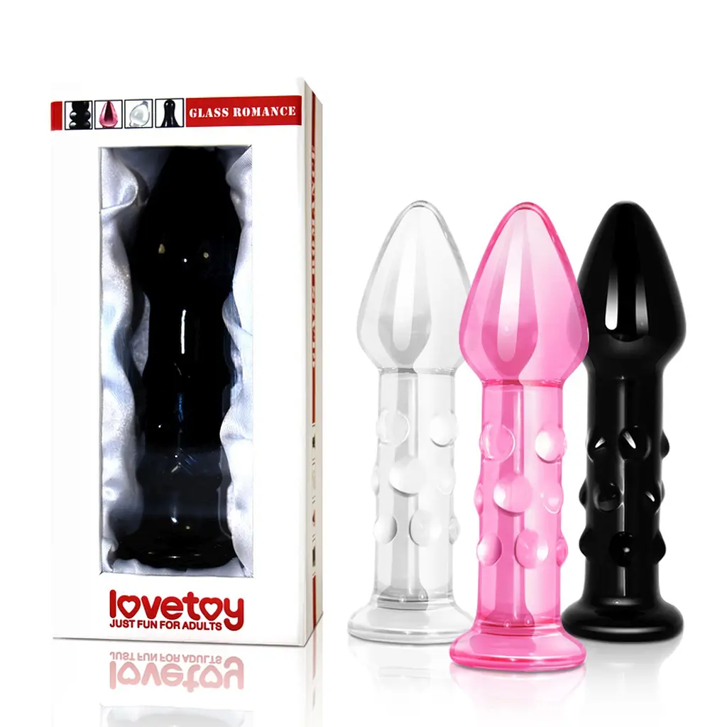 Анальна пробка Lovetoy Glass Romance 5.5" 14 см (рожевий) - фото 5