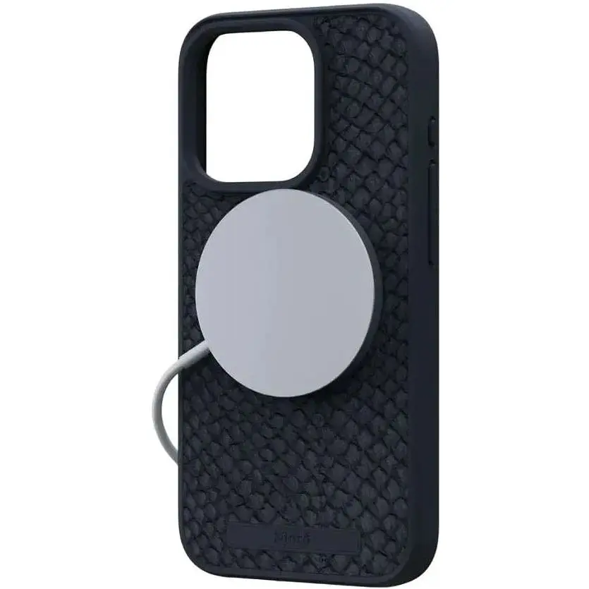 Чохол-накладка Njord Salmon Leather MagSafe Case Black для iPhone 15 Pro (NA53SL00) - фото 4