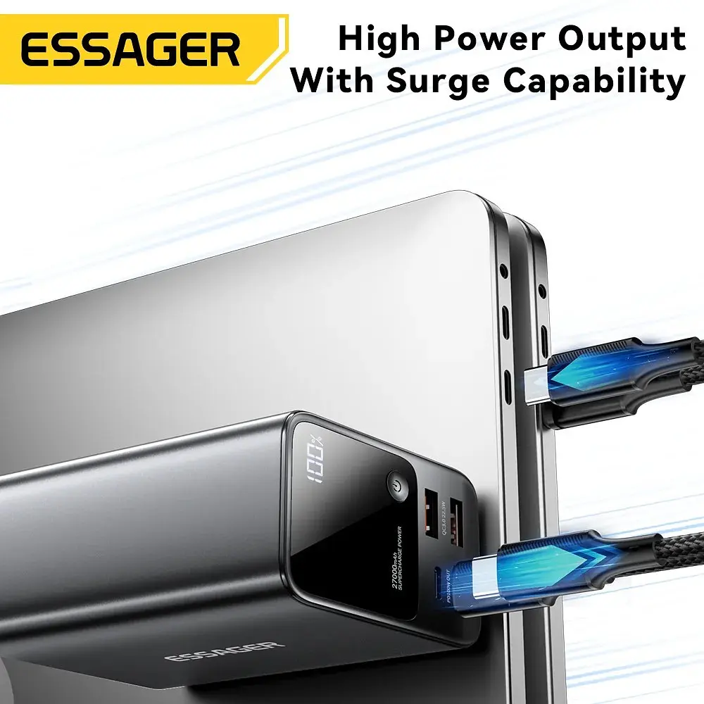Аккумулятор внешний Essager F3002 Series 27000mAh Large Capacity Power Bank 220W - фото 5