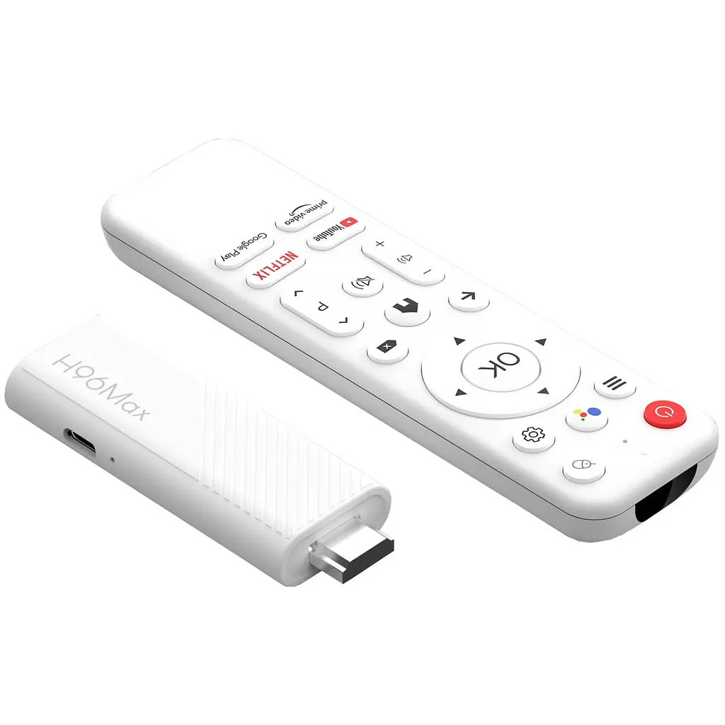 TV Медіаплеєр H96 MAX H313 TV Stick 2/16Gb/Allwinner H313/Android 14/WiFi 2.4G+5G/білий - фото 2