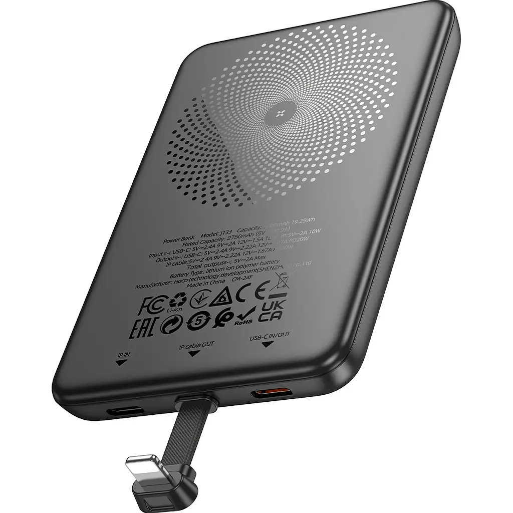 Внешний аккумулятор Hoco J133 Triumph Lightning 5000mAh 20W Black [123626] - фото 4