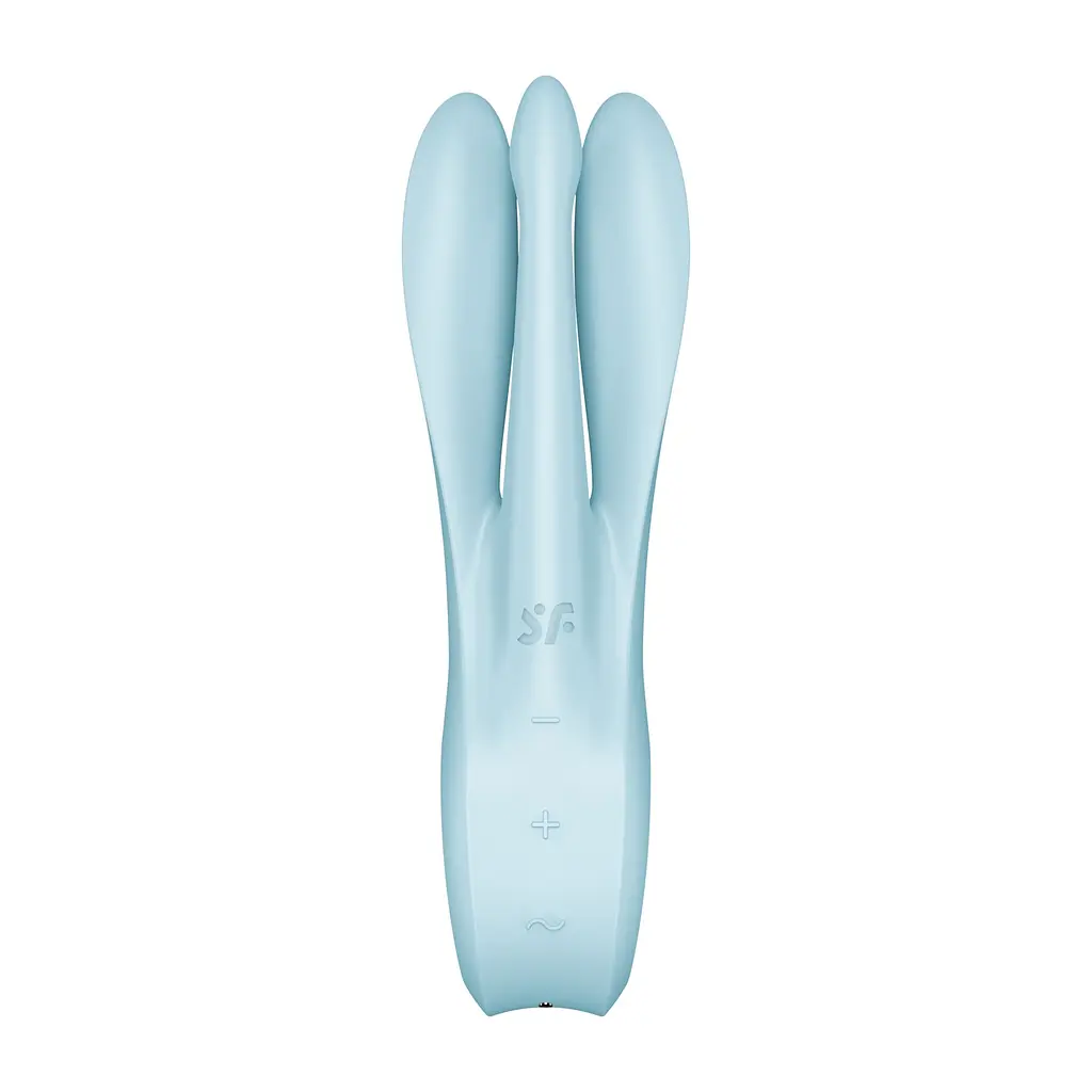 Кліторальний вібратор Satisfyer Threesome 1 Light Blue з трьома гнучкими пальчиками - фото 6