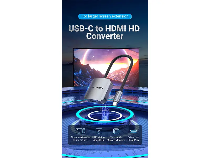 Перехідник Vention Type-C - HDMI 0.15 m (TDEHB) - фото 4