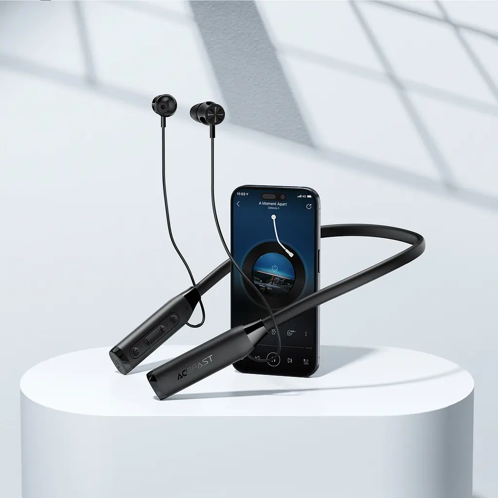 Бездротові спортивні навушники ACEFAST N7 neck hanging wireless earphones Black - фото 7