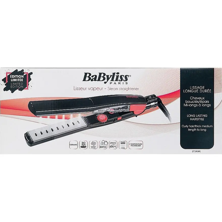 Випрямляч для волосся BaByliss ST293PE з функцією пари чорний - фото 3