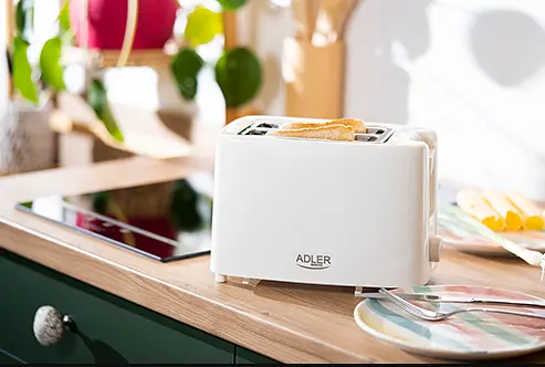 Електричний тостер Adler AD 3223 білий 900 Вт, 2 відділення, регулювання підсмаження, решітка для булочок - фото 8